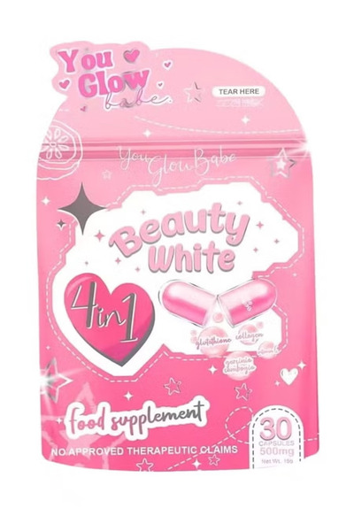 You Glow babe Beauty White 4 in 1 Glutathione Food Supplement,30 Capsules