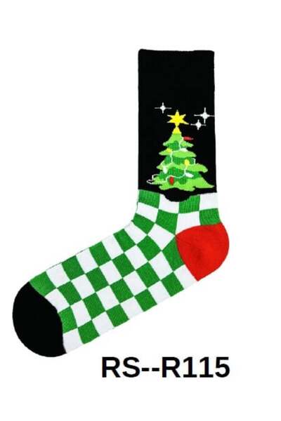 CARNAVAL SOCKS Damalı Christmas Çam Ağacı Desenli Yılbaşı Çorabı