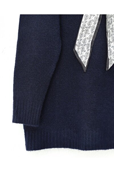 Modamorfo Πλεκτό πουλόβερ με φουλάρι - Ναυτικό