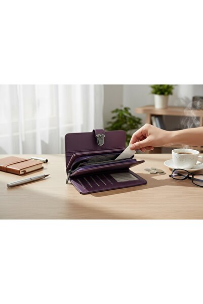 Nas Women's Hand Wallet 18X9 Size Standard Purple