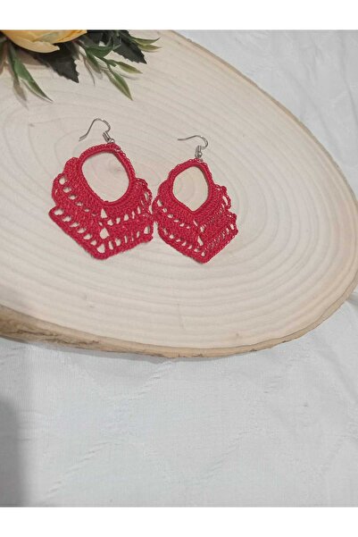 golden takış Handmade Knitted Earrings