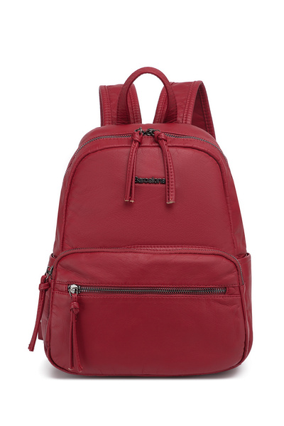 Hüvendo Barcelona Medium Size Multi-Pocket Soft Design Sports and Casual Women's Backpack Burgundy