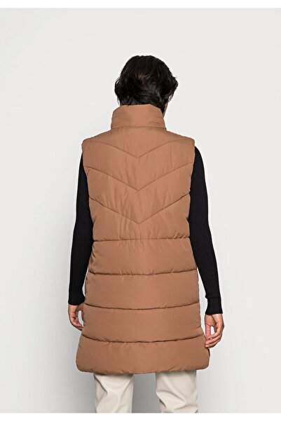 Noisy May Quilted vest with high collar and pockets Nmdalcon, Brown, S