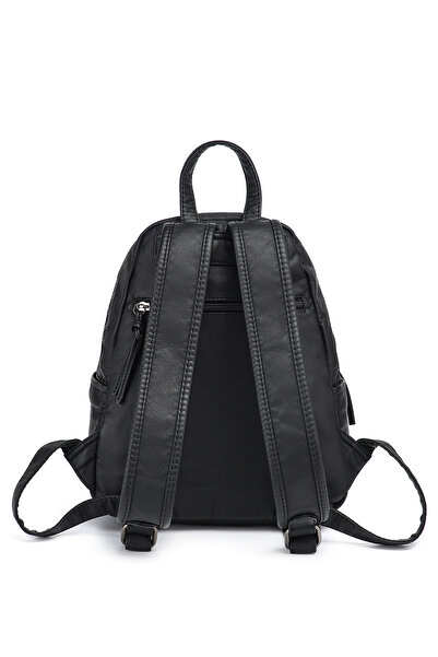 Hüvendo Barcelona Medium Size Multi-Pocket Soft Design Sports and Casual Women's Backpack Black