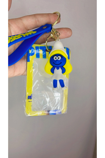synshop Breloc din silicon Sirine Smurfe, suport pentru carduri, ornament pentru geanta, cadou pentru locul de munca, spital, scoala