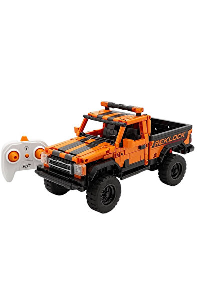 OEM RC off-road car made of building bricks, orange pickup truck 1:16, 443 pi...