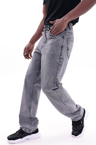 freemen Men's Gray Baggy Loose Fit Jeans
