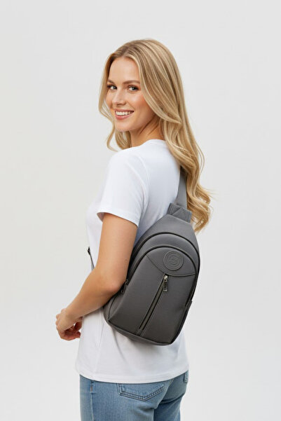 Random shopping Unisex Su Geçirmez Krinkıl Kumaşlı Fermuarlı 3 Bölmeli Çapraz...