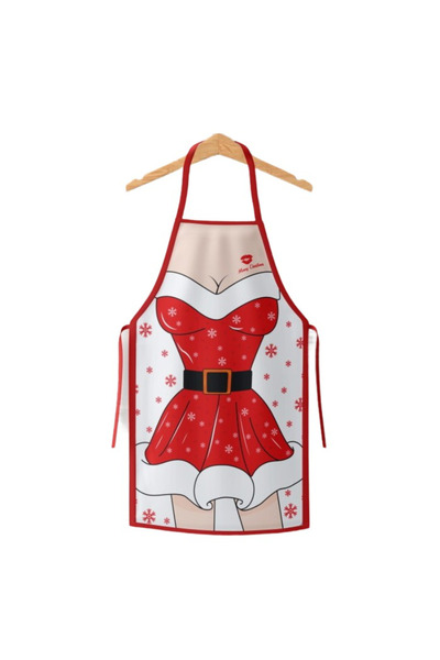 Flippy Șorț de Bucătărie Decorativ Model Crăciuniță, 50x70 cm, Poliester, Roșu