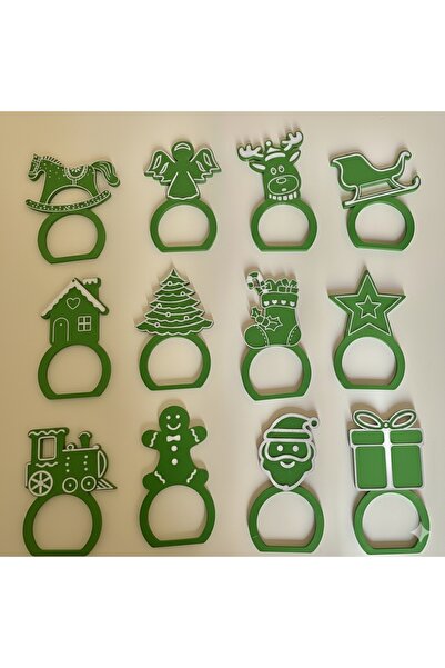 lysiaaccessory New Year Themed Set of 12 Napkin Rings