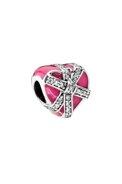 Pandora Pink Gift of Love Talisman with Zirconia Bow - 925 Silver