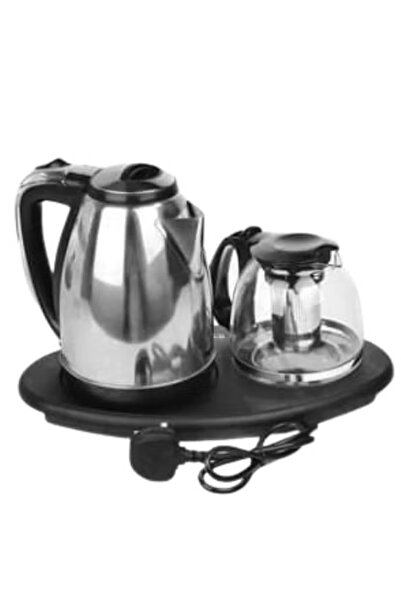 Denx Electric kettle with tea tray and automatic shut-off function, transparent glass tea maker
