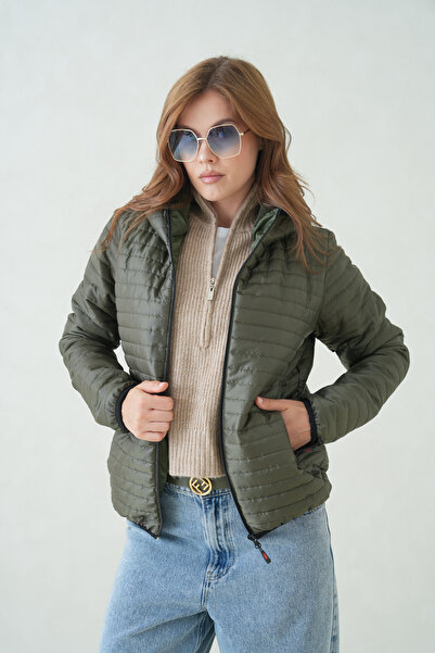 D1fference Kadın İçi Astarlı Rüzgar Geçirmez Sıcak Tutan Elyaf Dolgulu Ultra Hafif Spor Mont