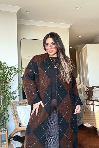 Sohotique By P Baklava Long Cardigan Bitter Brown