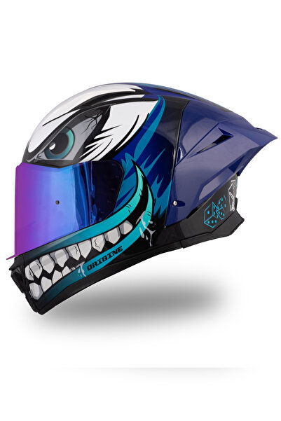 Origine Pista Joker Mavi Kask Gökkuşağı Vizörlü