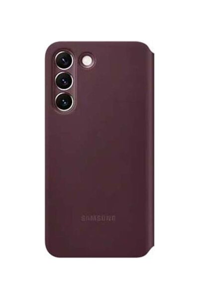 Generic Smart View Cover For Samsung Galaxy S22 Ultra - Burgundy