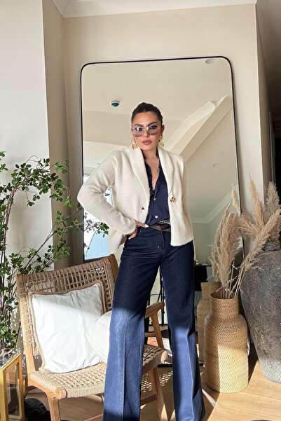 Sohotique By P Flare Leg Jeans with Scarf Navy Blue