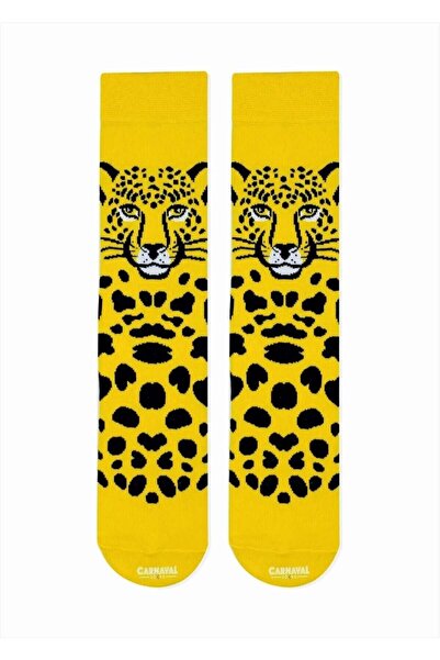 CARNAVAL SOCKS Leopar Desenli Renkli Çorap