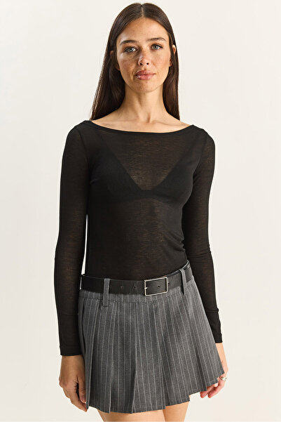 Bianco Lucci Women's Boat Neck Modal Ultra Light Blouse 1010 60283864