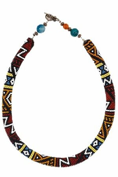 OEM L'Arc En Ciel Necklace — Handmade with TOHO beads and semi-precious stones, Multicolor, 53 cm