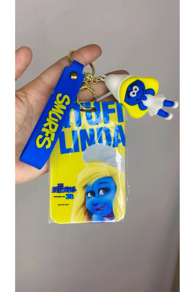 synshop Breloc din silicon Sirine Smurfe, suport pentru carduri, ornament pentru geanta, cadou pentru locul de munca, spital, scoala