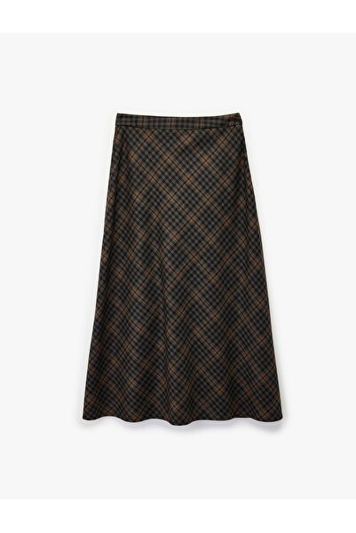 Koton Зручна форма, дзвіноподібний крій, середньої довжини картата спідниця