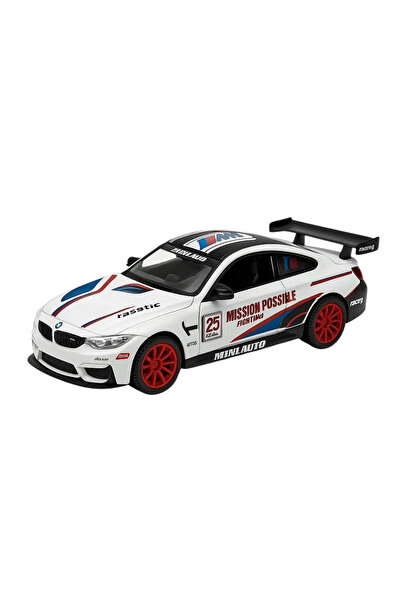 OEM MiniAuto M8 GTE Racing White Diecast Car – 1:32 Scale Pull Back Open Door...