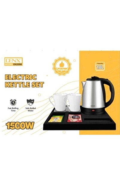 Denx Hotel Electric Kettle DX2098, 1500W, Black, 1.8L Capacity, 2 Cups
