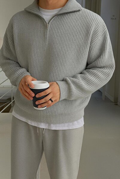 COOL TARZ premium kalite erkek salaş selanik dik yaka yarım fermuarlı kışlık ...