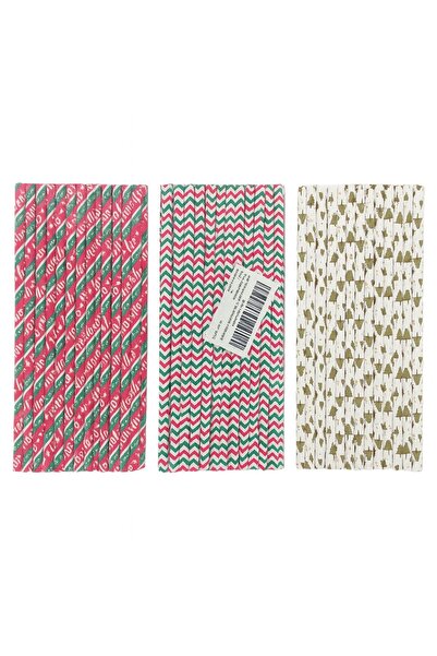 CHRISTMASHOP Christmas Pattern Paper Straw Set – 150 pcs