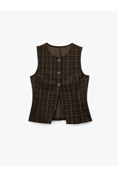 Koton X Melis Ağazat - Καρό γιλέκο με κορδόνια και ζώνη με κουμπιά