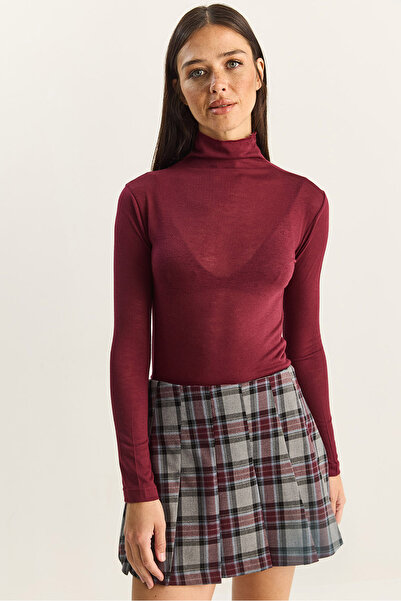 Bianco Lucci Women's Half Turtleneck Modal Ultra Light Blouse 1011 60283865