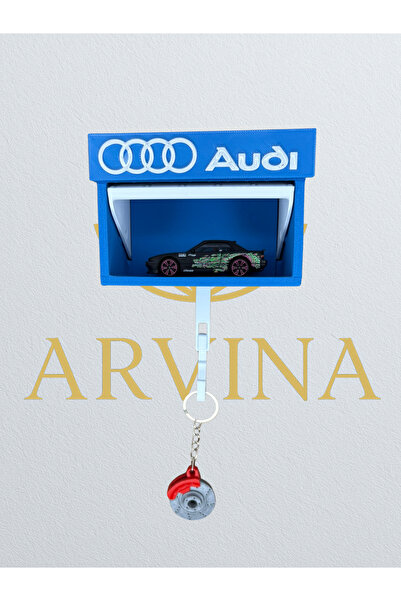 Arvina Atelier حامل مفاتيح ثلاثي الأبعاد لسيارات أودي مع حامل جراج صغير |   ح...