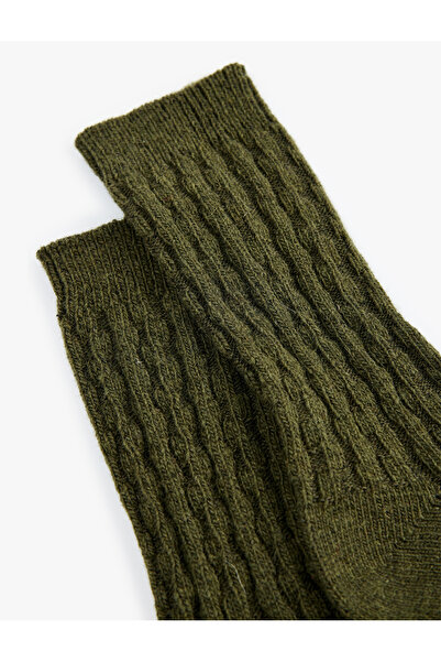 Koton Sheep Wool Blend Textured Thick Socks