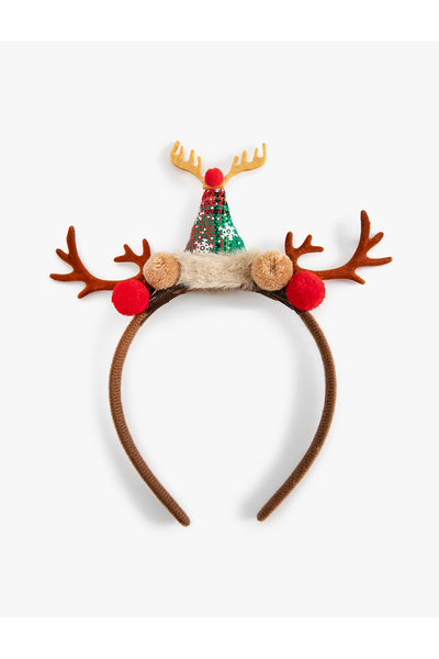Koton Πρωτοχρονιάτικο στέμμα με απλικέ αυτιά ελαφιού και πομπόν