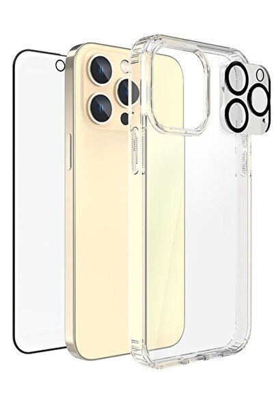 no markte مجموعة حماية 3 في 1 لجهاز iPhone 14 Pro - واقي شاشة نانو، جراب شفاف...