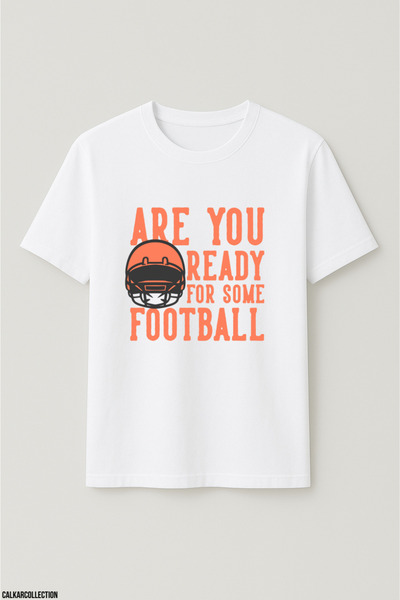 CALKARCOLLECTION للجنسين قصة فضفاضة هل أنت جاهز لتيشيرت كرة القدم؟