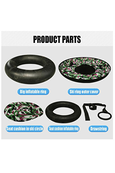 Krista Round inflatable sledge with handles for snow, Love Girls