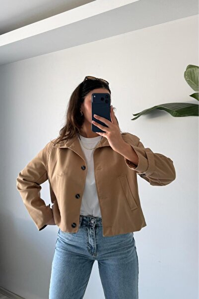 Güneş Kısa Trençkot – Camel