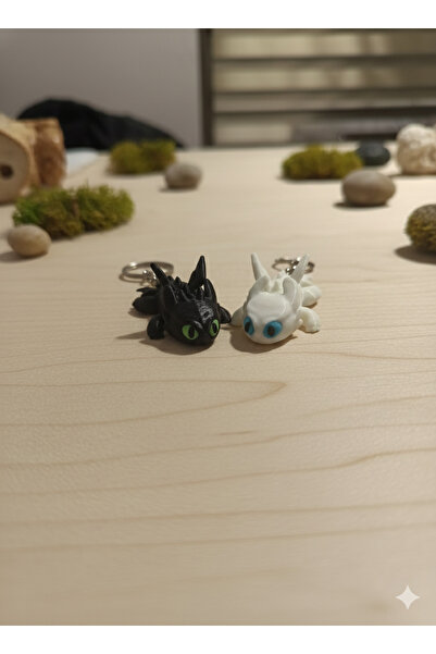 3D مجموعة سلسلة مفاتيح متحركة بدون أسنان وغضب الضوء