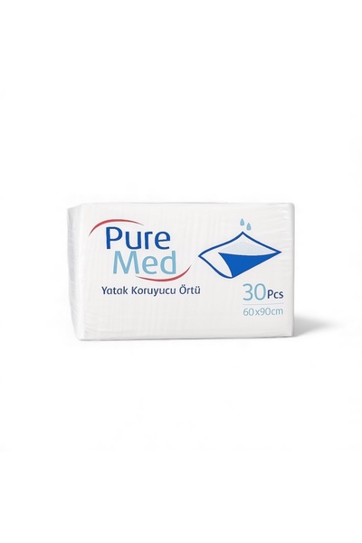 Puremed Yatak Koruyucu Örtü 60x90 cm – 30’lu Tek Kullanımlık Sıvı Geçirmez Ha...