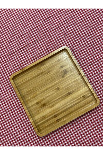 YAZICI Bamboo Presentation Plate Breakfast Plate 1 Piece Special Production Square