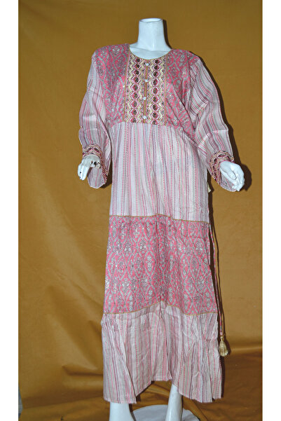 Zainah جلابية نسائية - فستان سهرة وحفلات مع تطريز وأكمام طويلة وشرائط جانبية ...