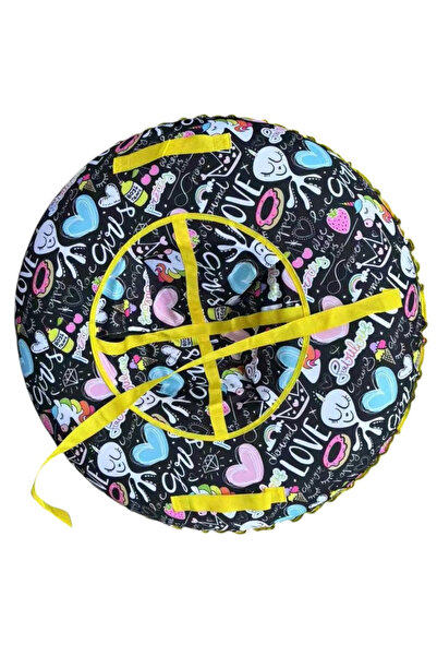 Krista Round inflatable sledge with handles for snow, Love Girls