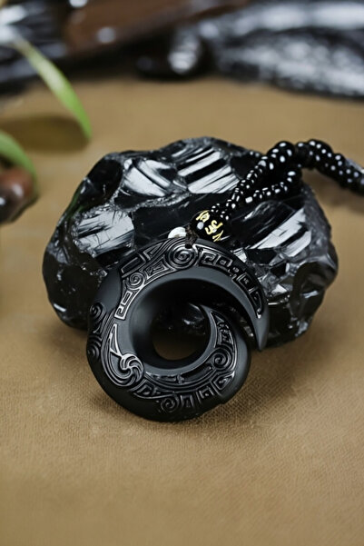 Sevil Gülgün Atelier قلادة الحماية من حجر الأوبسيديان |   درع الطاقة السلبية ...