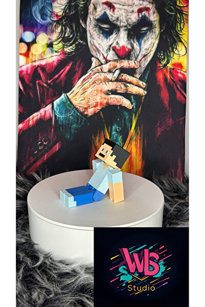 WLS studio Hareketli Minecraft Steve Figür | Organik | Yeni Nesil Oyuncak