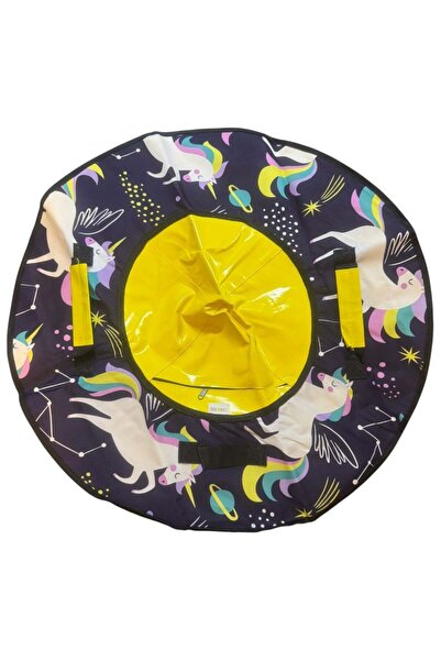 Krista Sanie gonflabilă rotundă cu cameră de cauciuc, 80 cm, unicorni negri