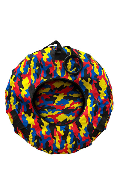 Krista Round inflatable sledge, inflatable, with handles, for snow, multi-color