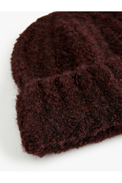 Koton Soft Textured Fold Detailed Knitted Beanie