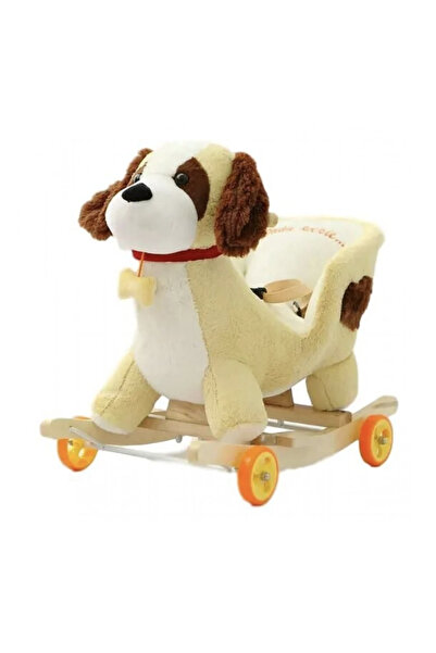 Krista Azorel Puppy Cățeluș de pluș Azorel crem cu balansoar și roți